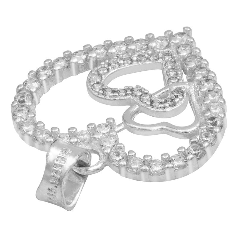 Dije Corazones Zirconias Amor Amistad Regalo Mujer Plata 925