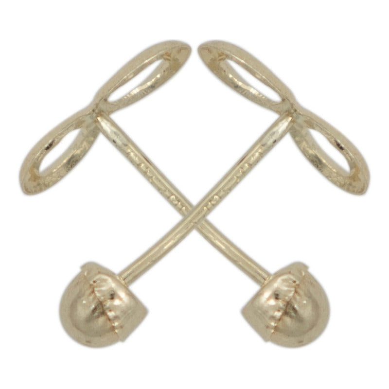 Arete Broquel Chico Infinito Liso Mujer Regalo Oro 10k