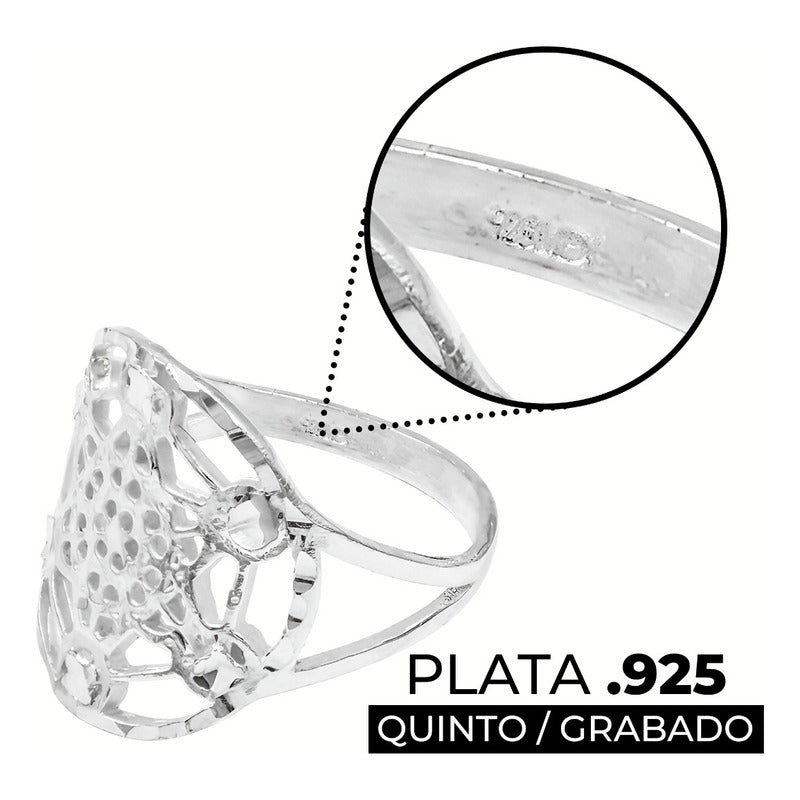 Anillo Cubo Metatrón Liso Plata 925 Amuleto Hombre Mujer 7.5 Plateado