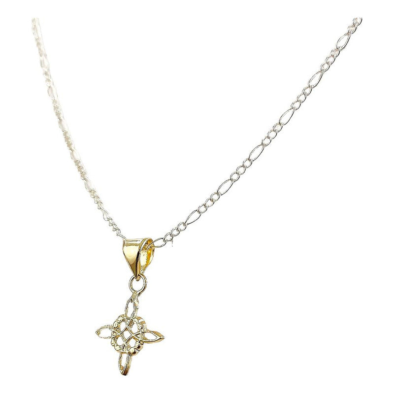 Mini Dijes Nudo De Bruja Celta Hueco Oro 10k + Cadena Regalo