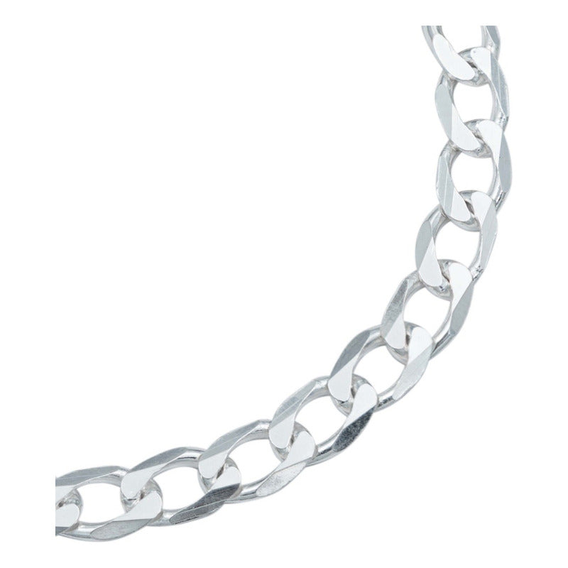 Pulsera Cubana Gruesa Lisa Regalo Hombre Plata Ley 925 6 Mm Plateado 6 Cm 18 Cm