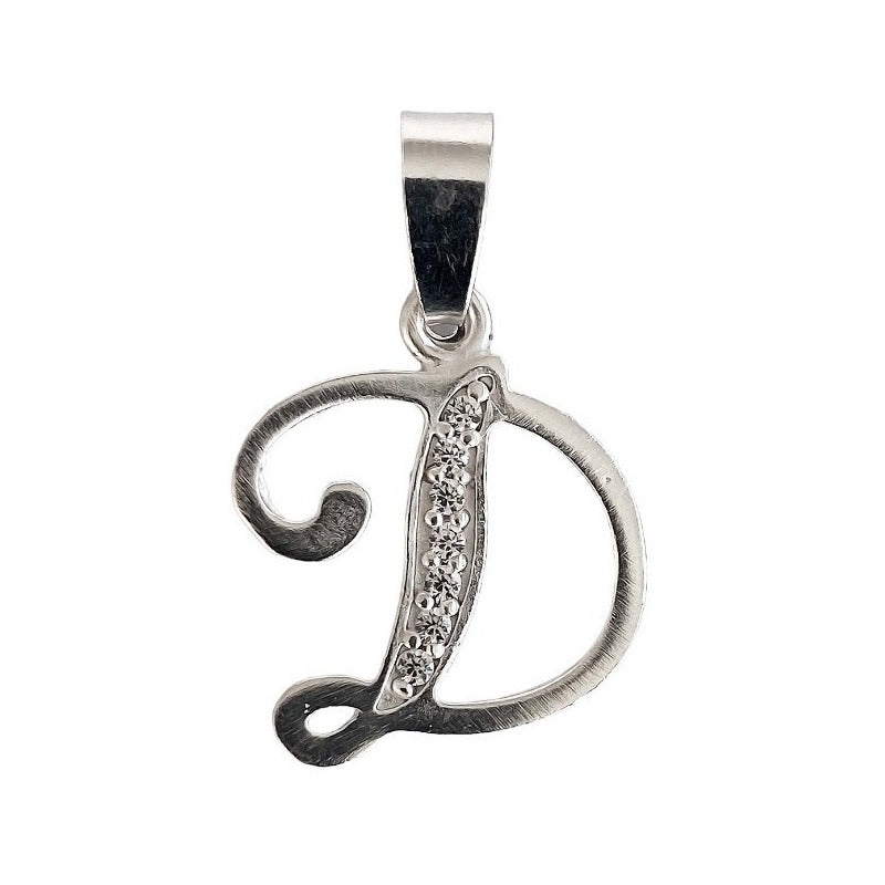 Dije Iniciales Abecedario Zirconias Plata Solida Ley 925