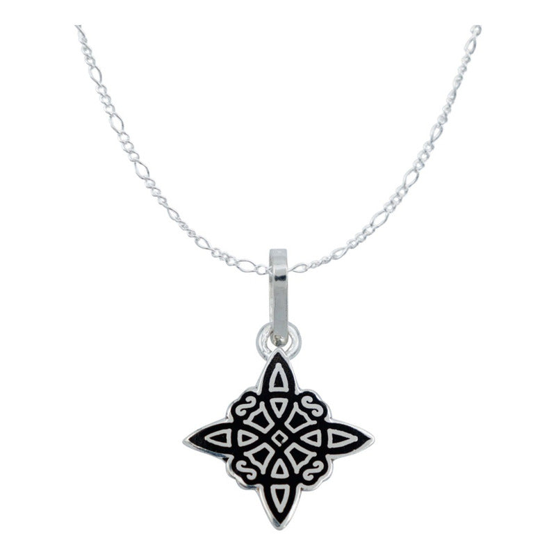 Juego Nudo De Bruja Laser Dije Aretes Cadena Plata 925