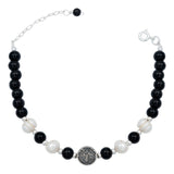 Pulsera Ajustable San Benito Bolitas Medalla Plata 925
