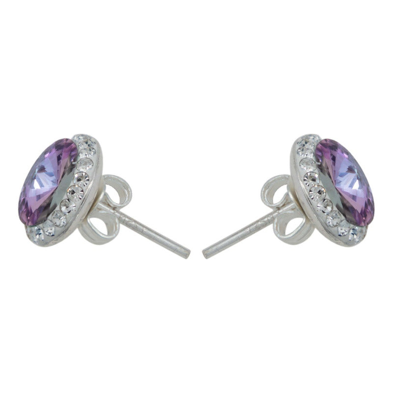 Juego De Cristal Dije Aretes Cadena Mujer Regalo Plata 925