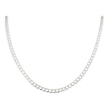 Cadena Cubana Diamantada Barbada Hombre Plata 925 50cm X 5mm