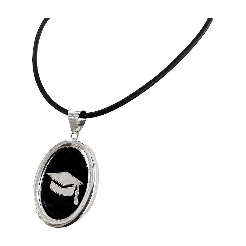 Collar Graduación Ajustable Caucho Encapsulada Plata 925