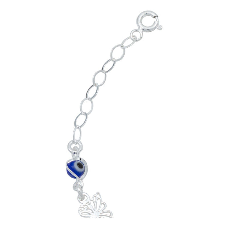 Pulsera Ajustable Mariposa Ojo Turco Primavera Plata 925