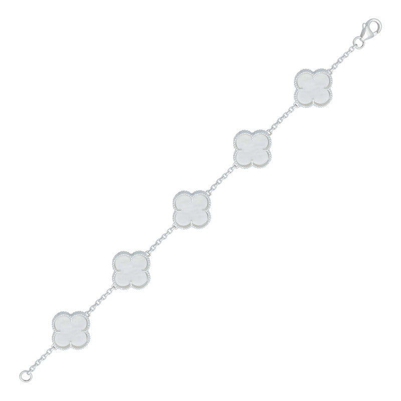 Pulsera Trebol Esmaltado Regalo Hombre Mujer Plata 925