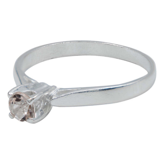 Anillo Promesa Amor Plata Fina 925 Morganita Certificado Rosa Ligero 7