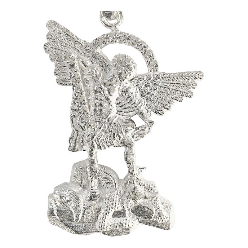 Dijes San Miguel Arcangel Con Zirconias Plata Solida 925