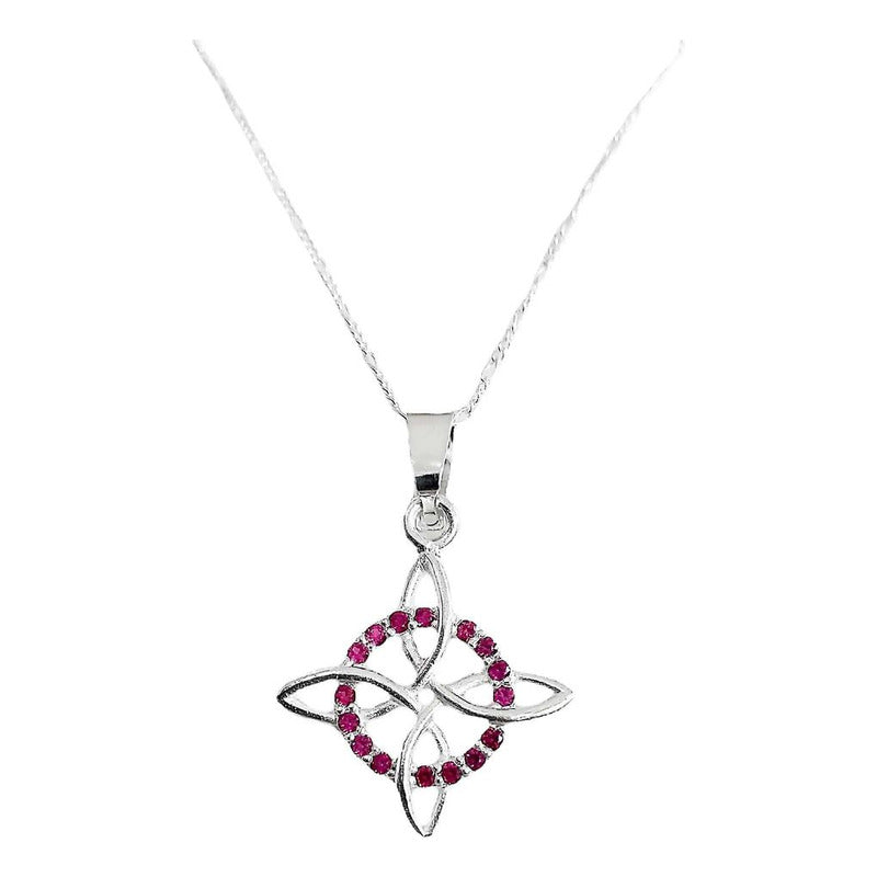 Dije Nudo Bruja Plata Solida 925 + Cadena 55 Cm Plata S925