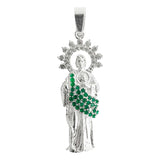 Dije Mediano San Judas Corona Zirconias Plata Ley 925