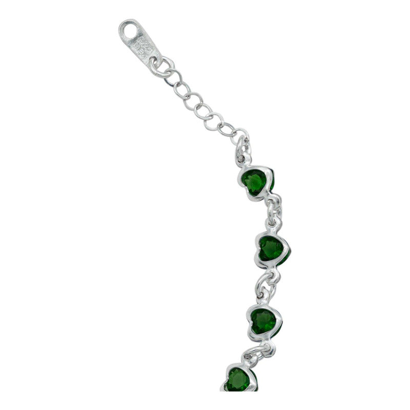 Pulsera Corazones Zirconias Amor Mujer Regalo Plata 925