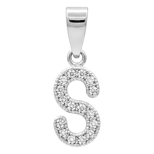 Dije Inicial De Plata 925 Zirconias 2 Cm Regalo Para Mujer S
