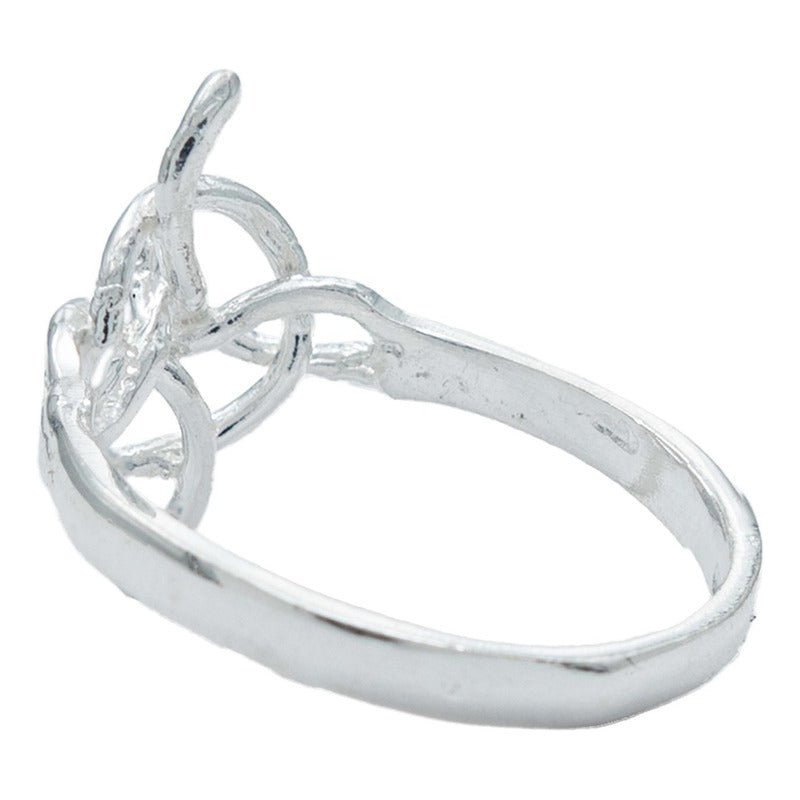 Anillo Nudo De Bruja Celta Artesanal Liso Amuleto Plata 925