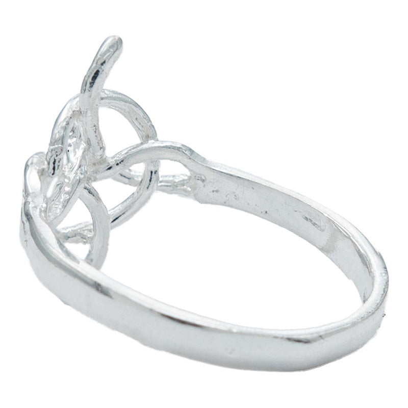 Anillo Nudo De Bruja Celta Artesanal Liso Amuleto Plata 925