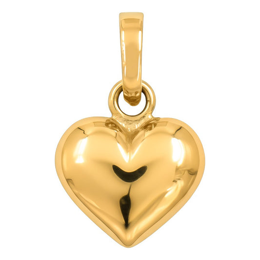 Dije Corazón Minimalista Oro Sólido 10k Italiano 1.3 Cm Amarillo