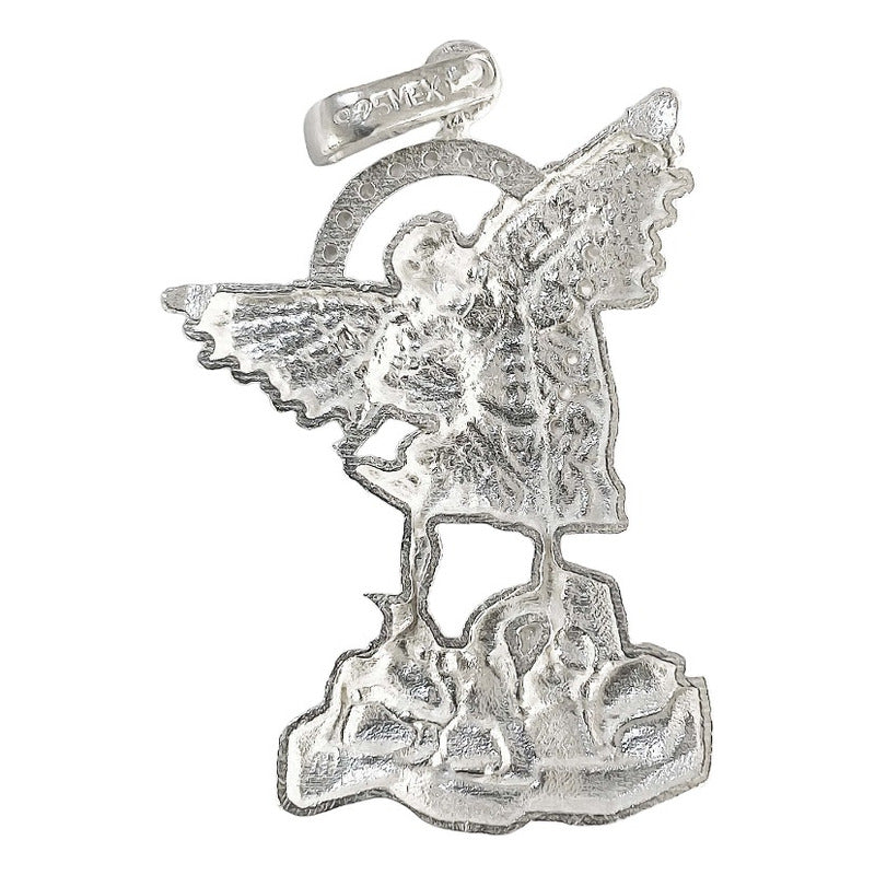 Dijes San Miguel Arcangel Con Zirconias Plata Solida 925