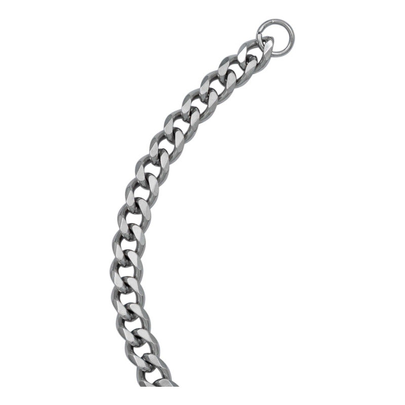 Pulsera Esclava Hombre Y Mujer Cubano Eslabón Acero Plata