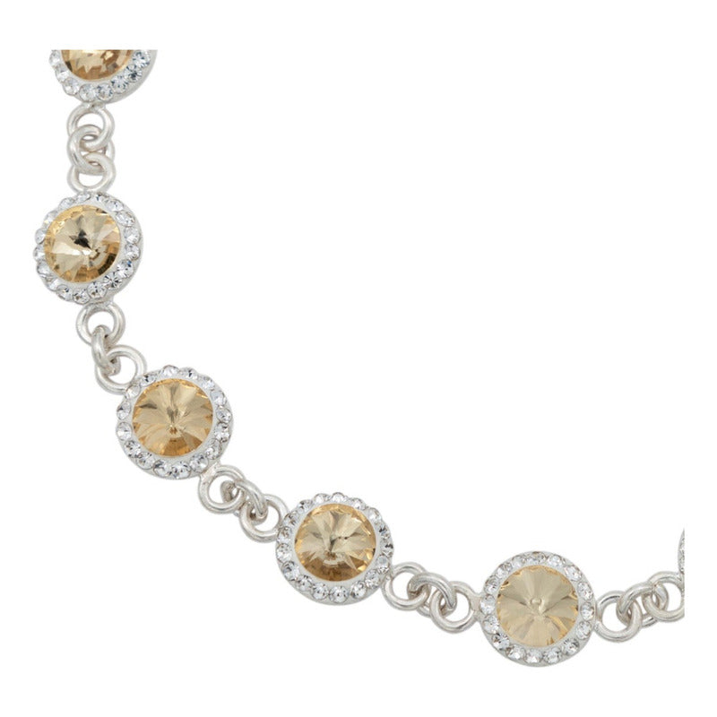 Pulsera Zirconias Piedras Mujer Dama Amor Regalo Plata 925