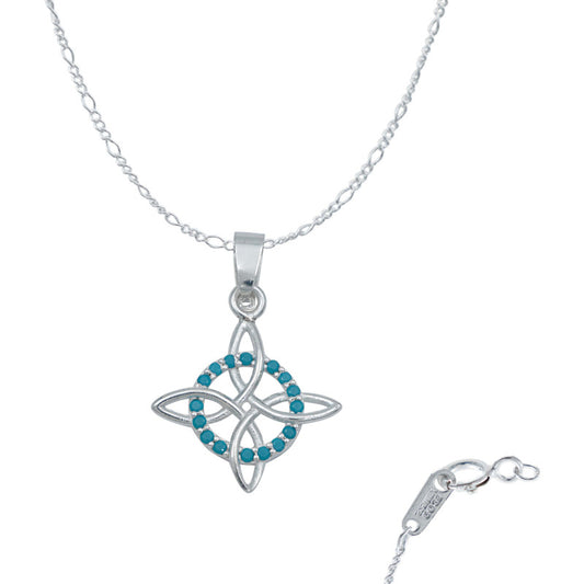 Dije Nudo Bruja Plata Solida 925 + Cadena 55 Cm Plata S925