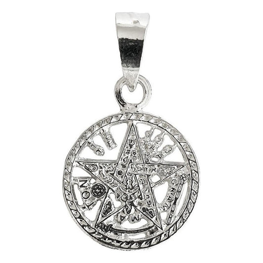 Dije Tetragramaton Plata Ley 925 Medalla Pentagrama Mayoreo 2.9 Diamantado