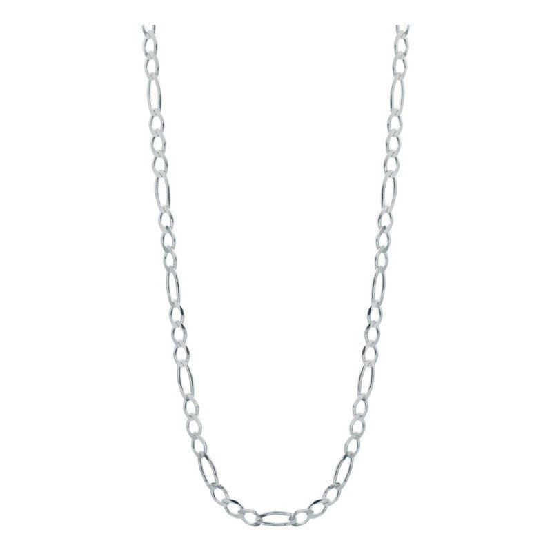 Cadena Tejido Fígaro 3x1 Unisex Plata 925 55 Cm X 4 Mm