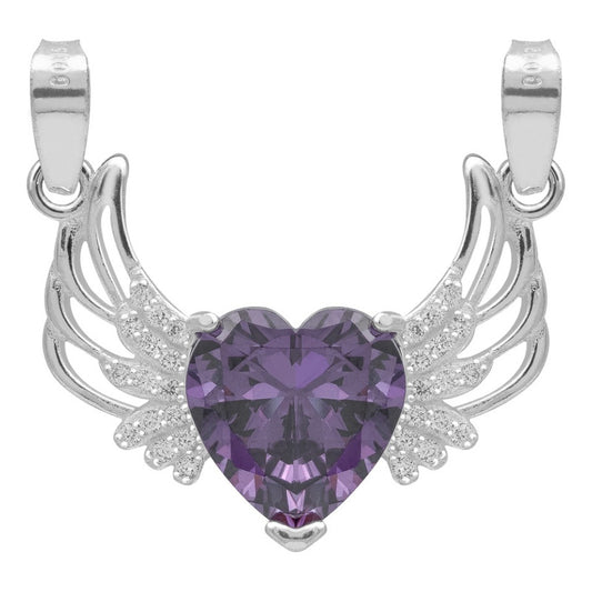 Dije Corazón Alas Zirconias Amor Mujer Mamá Regalo Plata 925