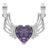 Dije Corazón Alas Zirconias Amor Mujer Mamá Regalo Plata 925