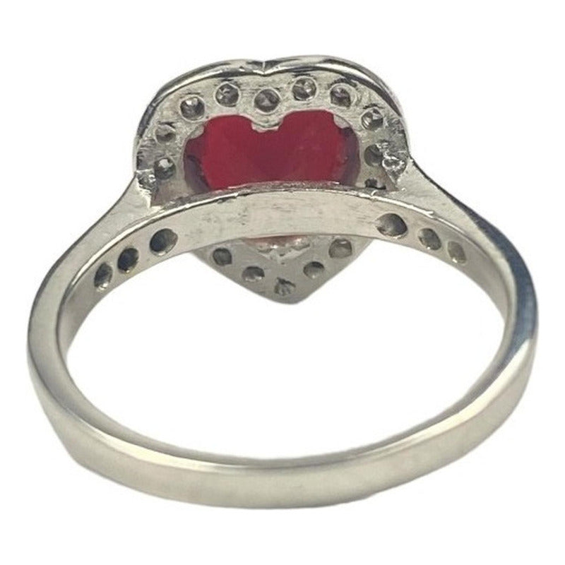 Anillo Solitario Corazón Compromiso Promesa Plata 925
