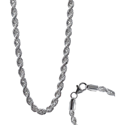 Cadena Torsal Torzal Hombre Plata Italy 925 50 Cm X 4 Mm Plateado