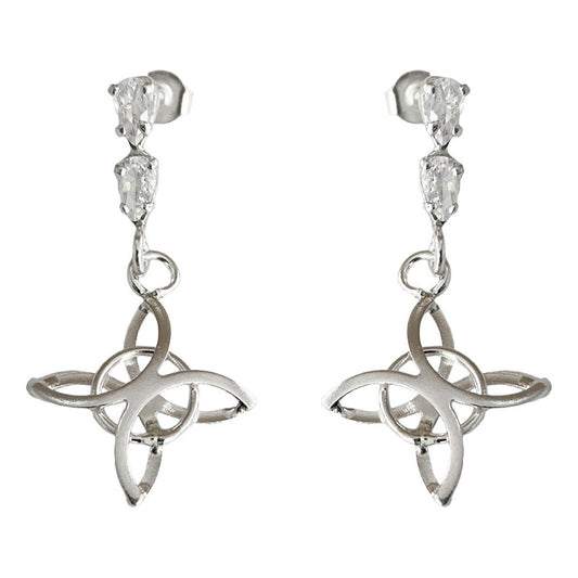 Aretes Broquel Arracadas Pendientes Nudo De Bruja Plata 925