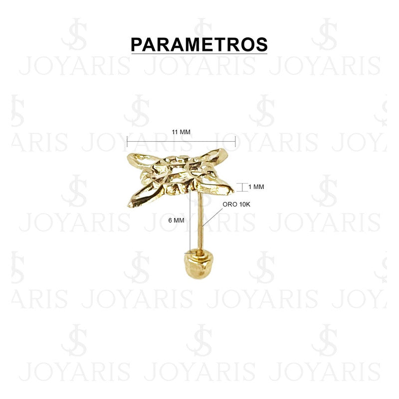 Aretes Broquel Pendientes Nudo De Bruja De Mujer Oro De 10k