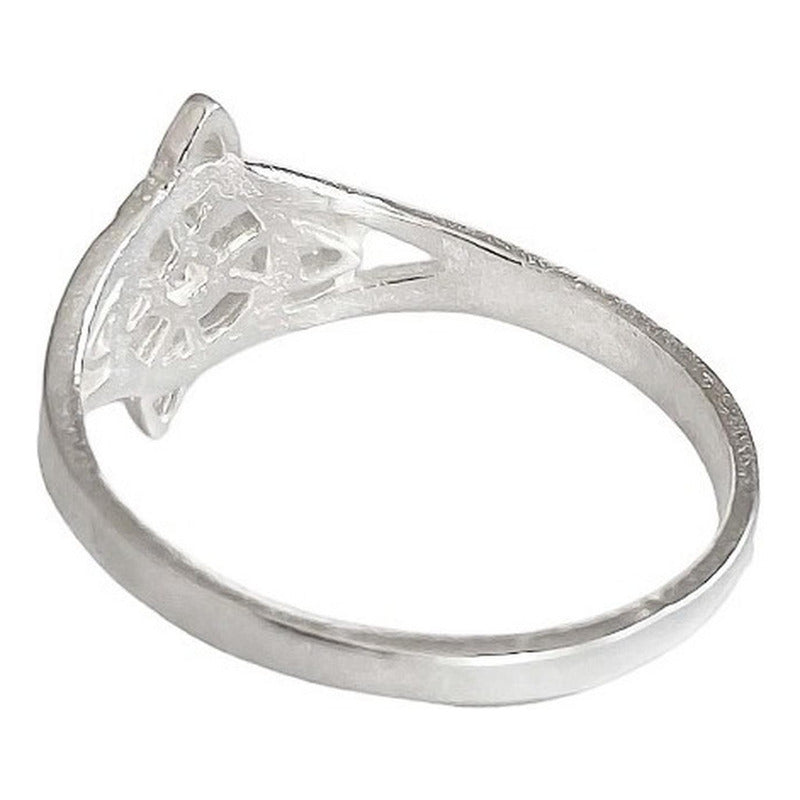 Anillo Nudo De Bruja Con Zirconia De Color Plata Solida 925