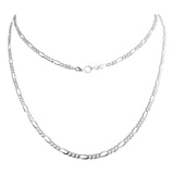 Cadena De Plata 925 Diamantada Mujer Fígaro 55 Cm X 3 Mm