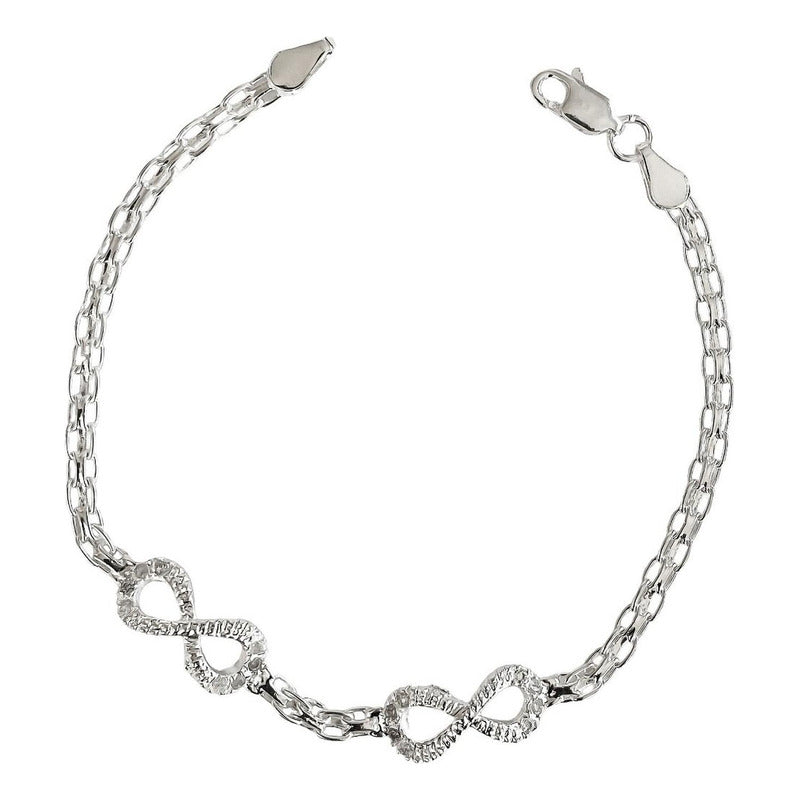 Pulsera Ajustable Corazon Amor Infinito Estrella Plata 925