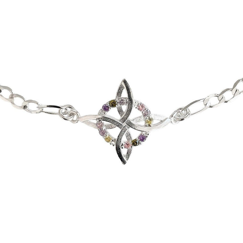 Pulsera Ajustable Nudo De Bruja Varios Colores En Plata 925