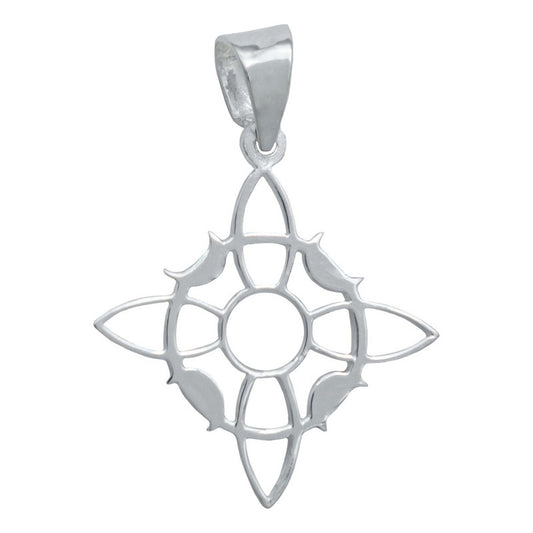 Dije Nudo Bruja Liso Fases Lunares Ligero Mujer Plata 925 Plateado