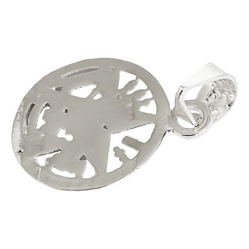 Dije Tetragramaton Plata Ley 925 Medalla Pentagrama Mayoreo 2.9 Diamantado