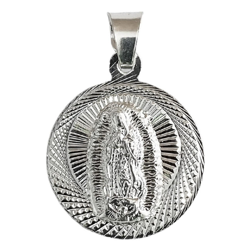 Medalla Doble Cara San Judas Virgen Guadalupe Plata Ley 925