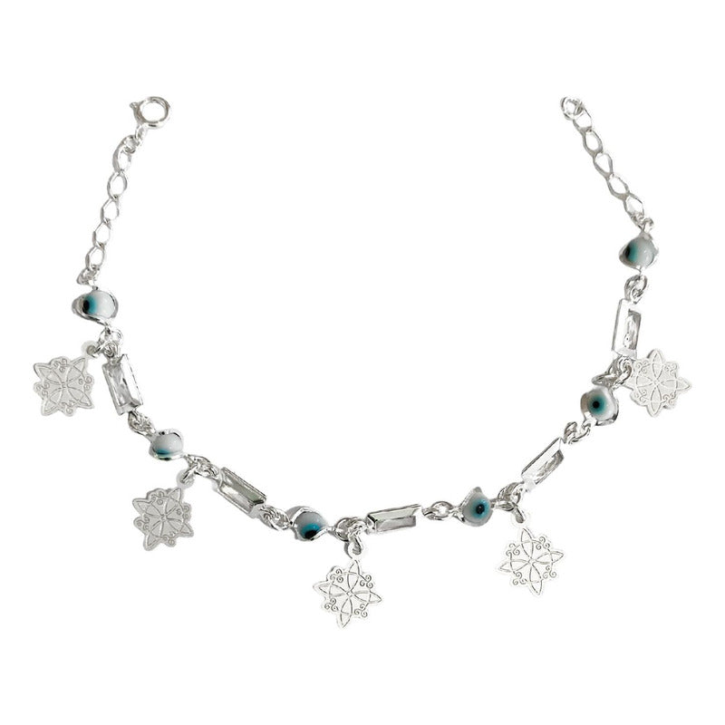 Pulsera Ajustable Nudo De Bruja Laser Zirconias Plata 925