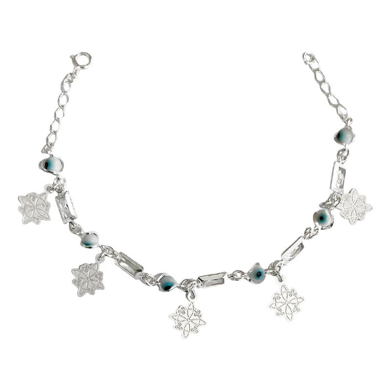 Pulsera Ajustable Nudo De Bruja Laser Zirconias Plata 925
