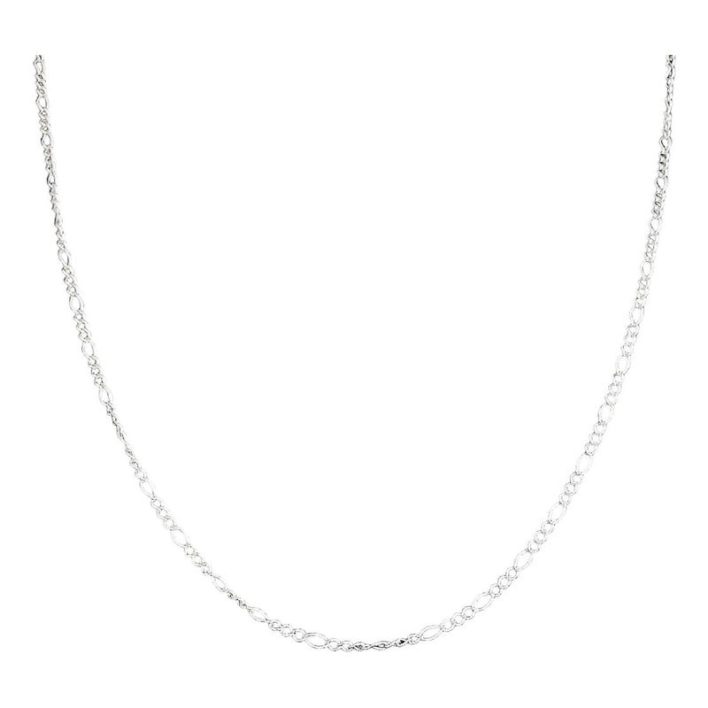 Cadena Tejido Fígaro 3x1 Plata Solida 925 55cm X 0.15cm