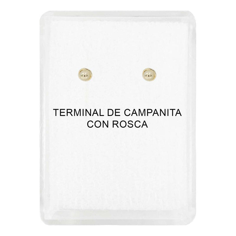 Arete Broquel Estrella Zirconia Cadena Mujer Regalo Oro 10k Alto/ancho 6 Mm X 6 Mm