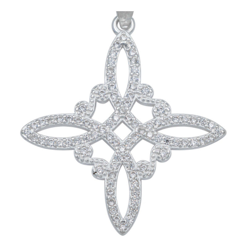 Dije Nudo De Bruja Premium Zirconias Clásico Mujer Plata 925