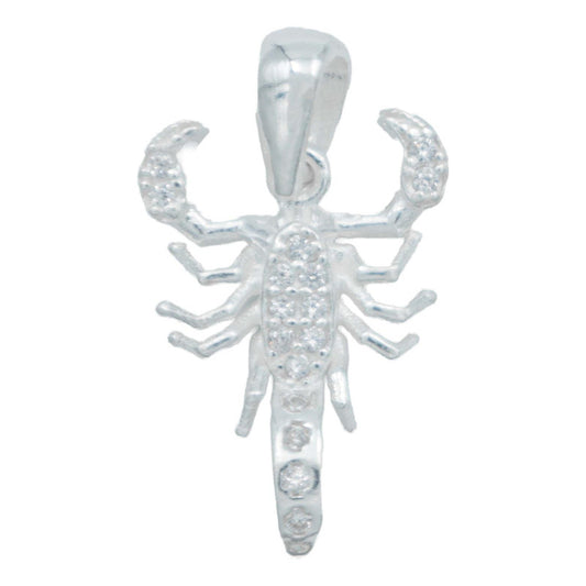 Dije Chico Alacran Zirconias Plata Italiana Ley 925 Plateado Alto/ancho 2.6 Cm X 1.5 Cm