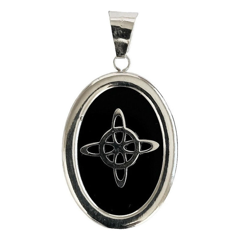 Collar Cadena Barbada Nudo De Bruja Encapsulada Plata 925