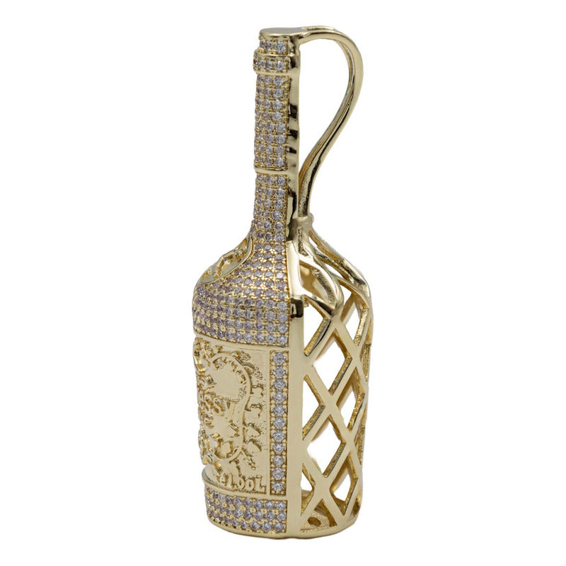 Dije Hombre Botella Hiphop + Cadena Regalo Chapa Oro 14k