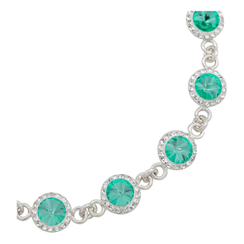 Pulsera Zirconias Piedras Mujer Dama Amor Regalo Plata 925